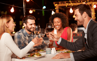 Picture of people enjoying restaurants in Fredericksburg, TX.